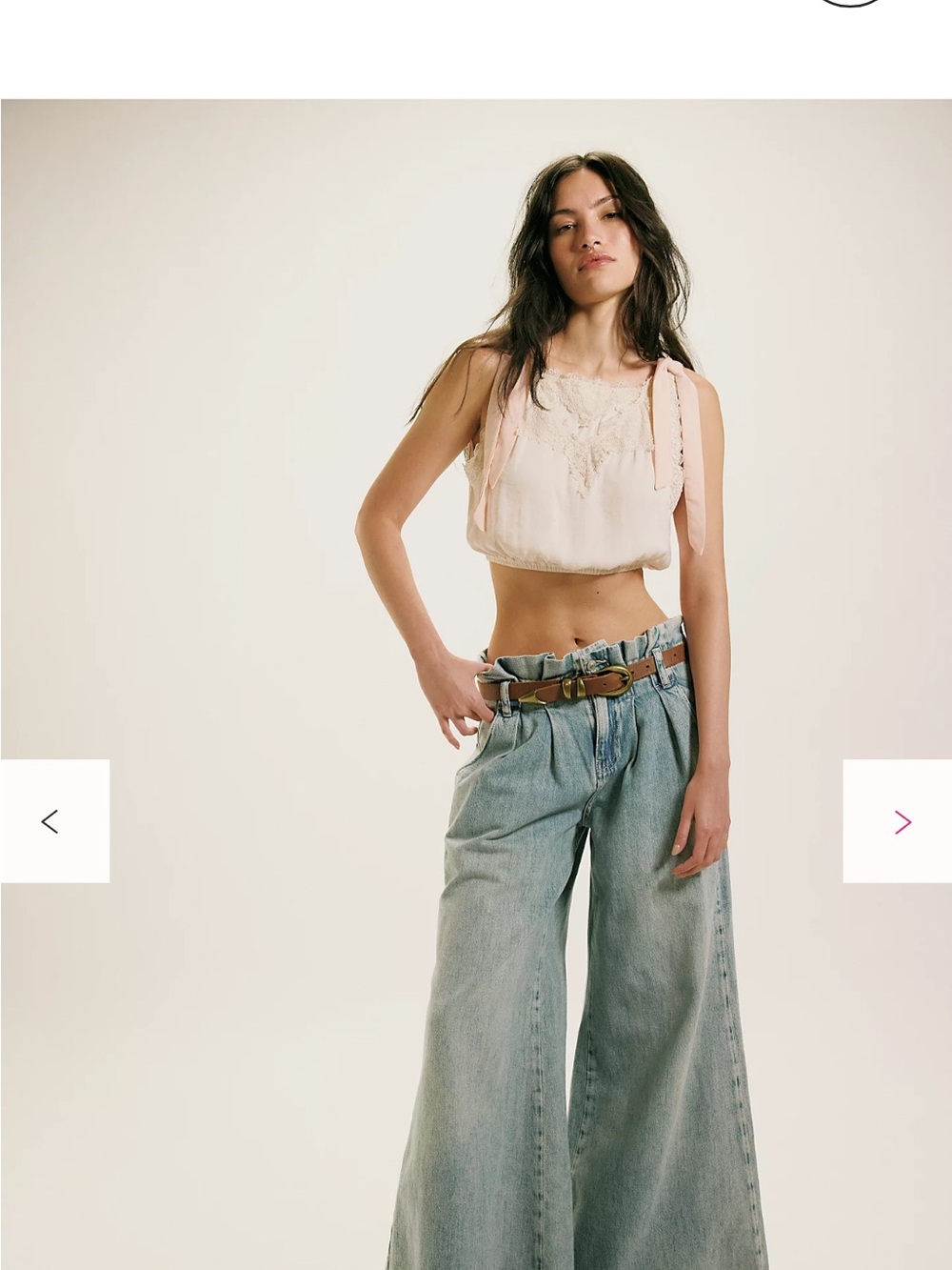 We The Free Light Blue High-Rise Wide Leg Jeans